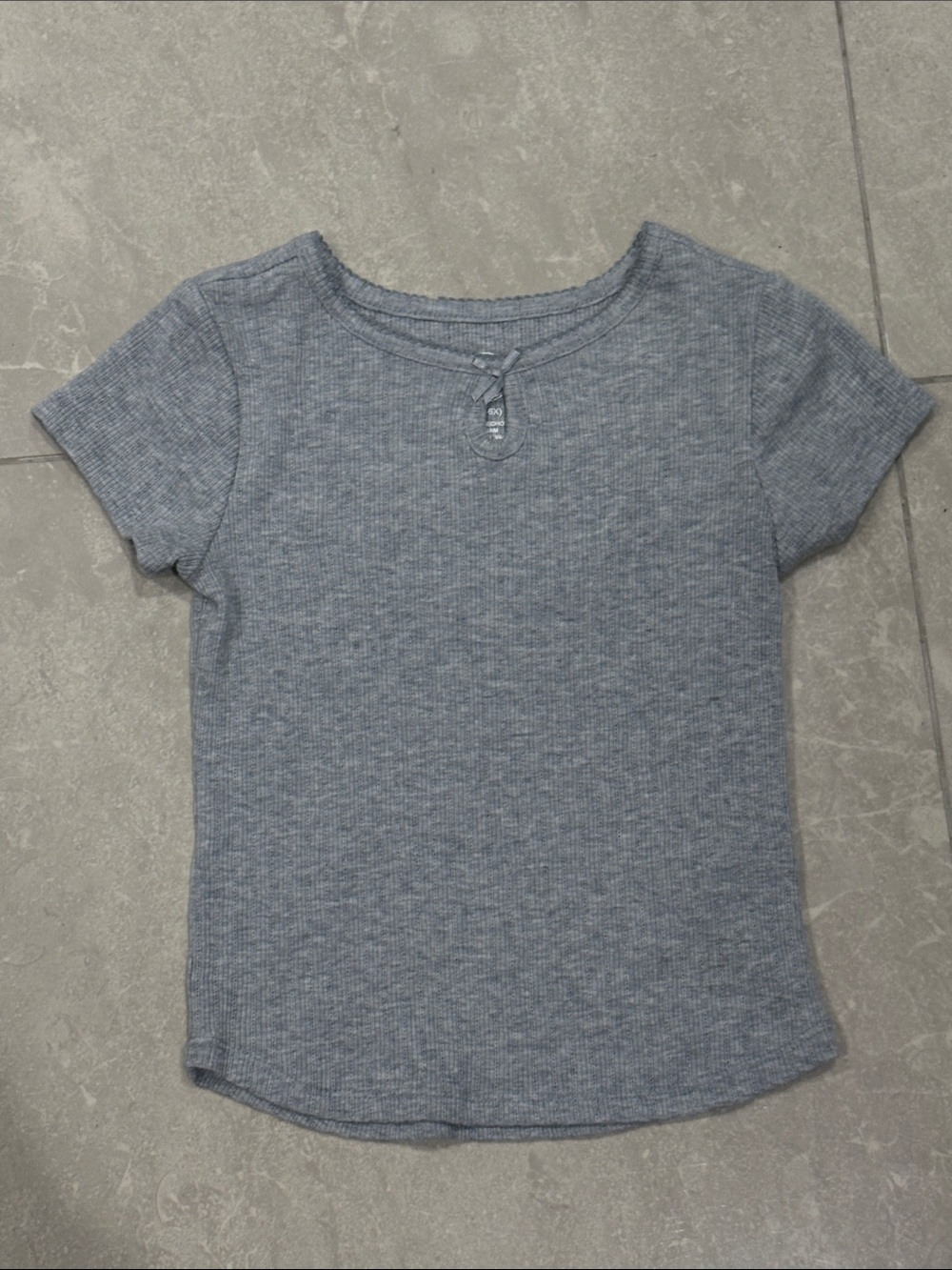 wonder nation Light Blue Ribbed Short Sleeve Tee